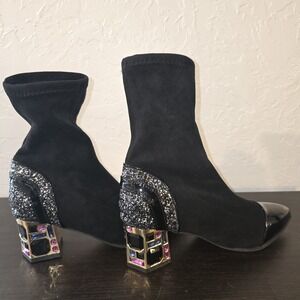 Fashion Women's Crystal Square Heel Ankle Boot Autumn Winter Pumps 8‎